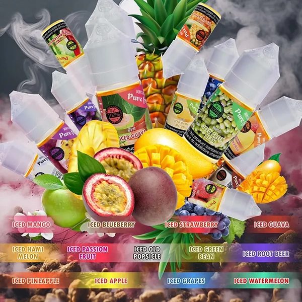日本Purefruit煙油主图1.webp 日本 Pure Fruit 純粹果物 鹽尼古丁小煙油 30ml 30mg/35mg 100%天然萃取 15-17款日系冰鎮果香|小煙注油首選:圖片 1